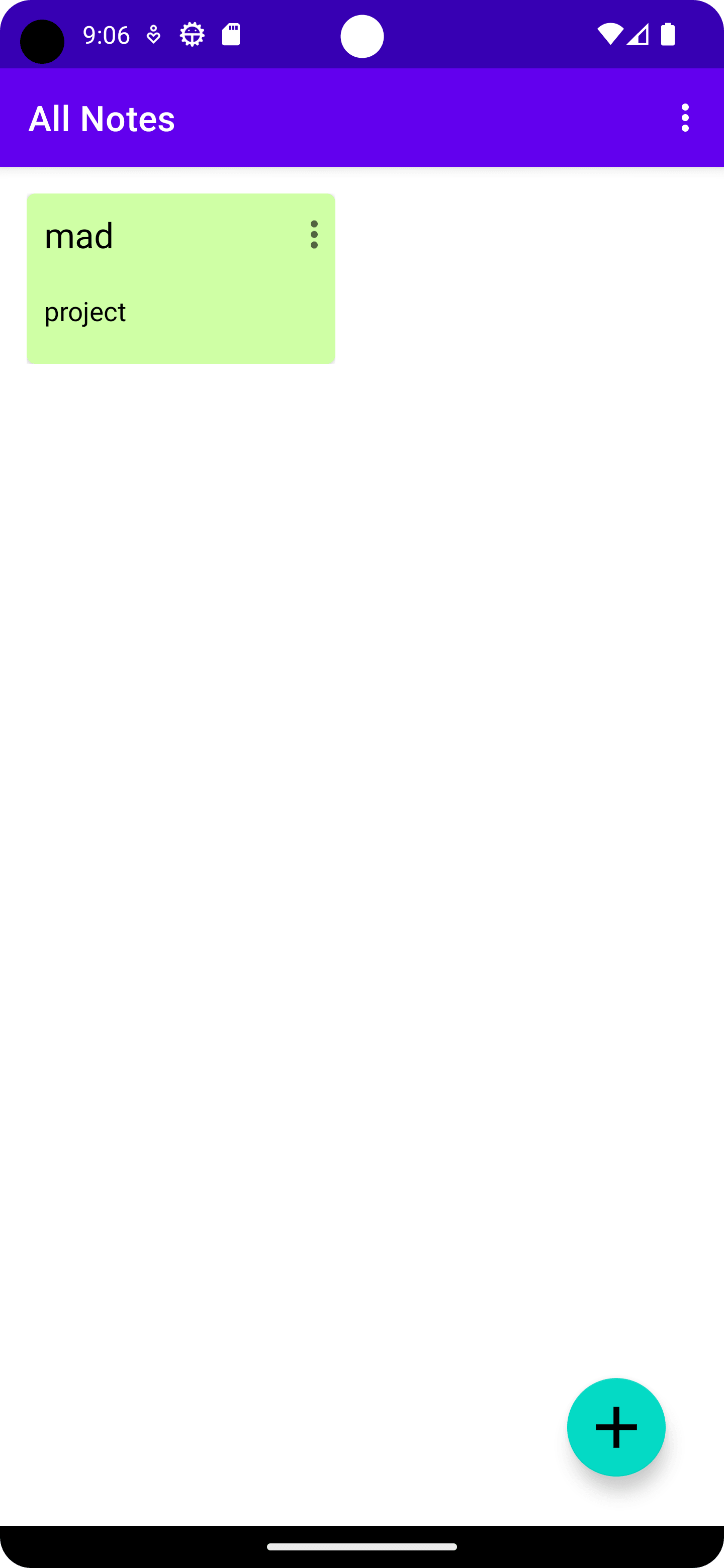 Screenshot of Notes App (Android)